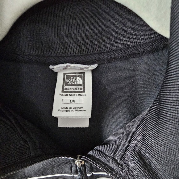 The North Face Women's Size L Full Zip Track Jacket Black White Performance - Picture 4 of 13